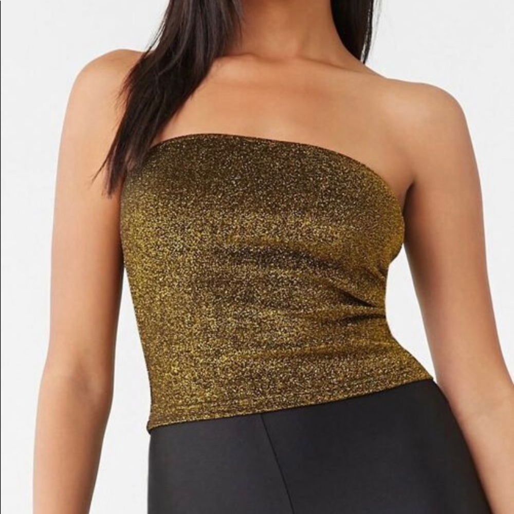 Sparkly Gold Tube Top- LIKE NEW